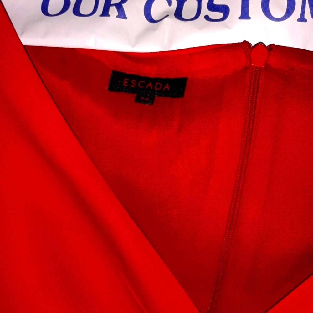 Red escada mini lined cocktail dress sz 38